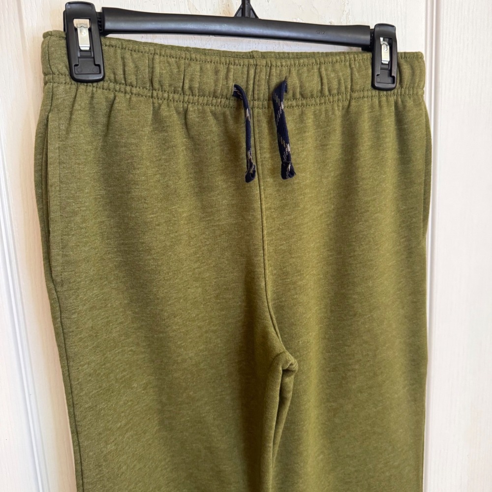 Cat & Jack Joggers Boys L 12/14 Green Cotton Fleece Athletic Pants School Casual